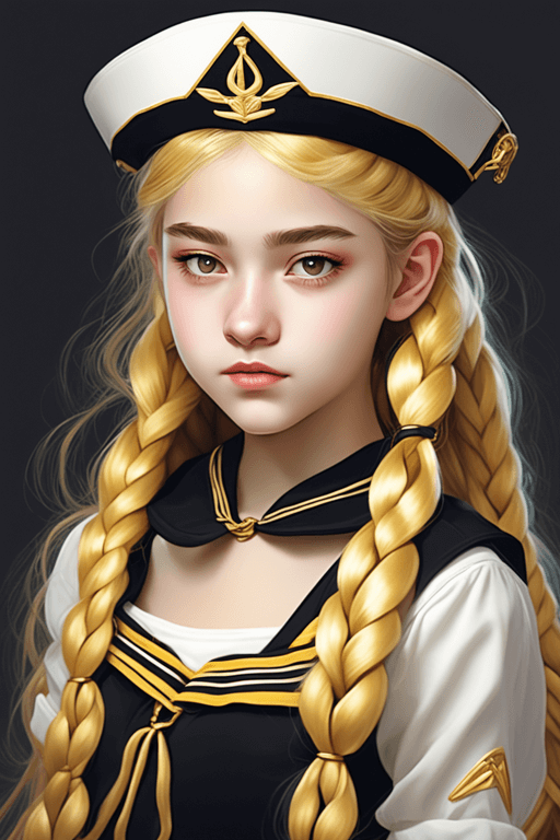 Playground AI로 생성한 그림(4) - 황금빛 소녀