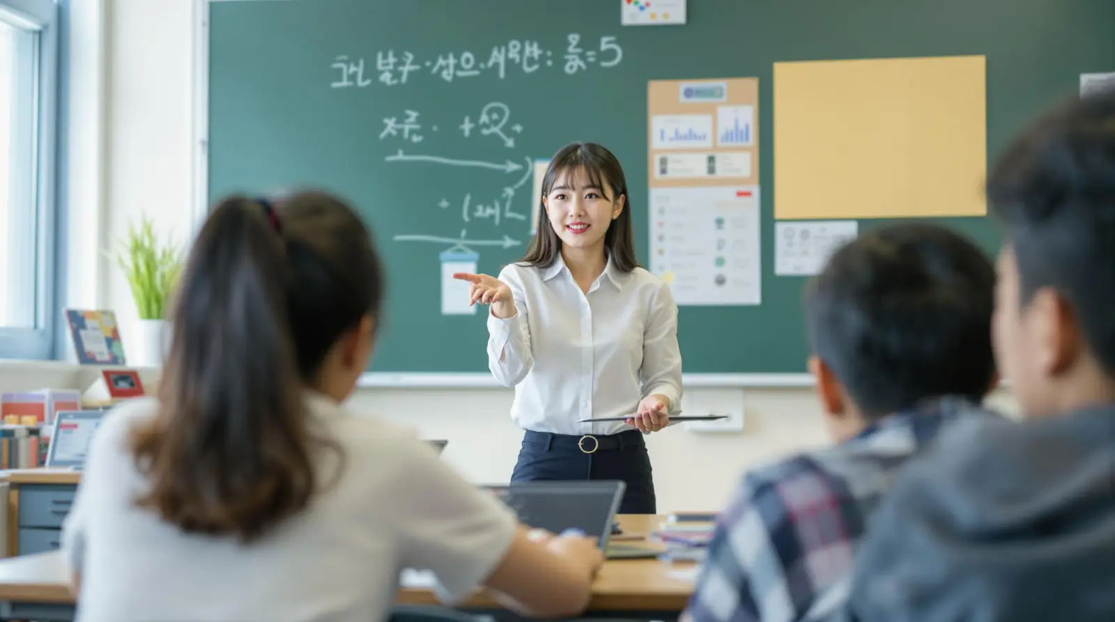 학생들을 가르치는 교사
