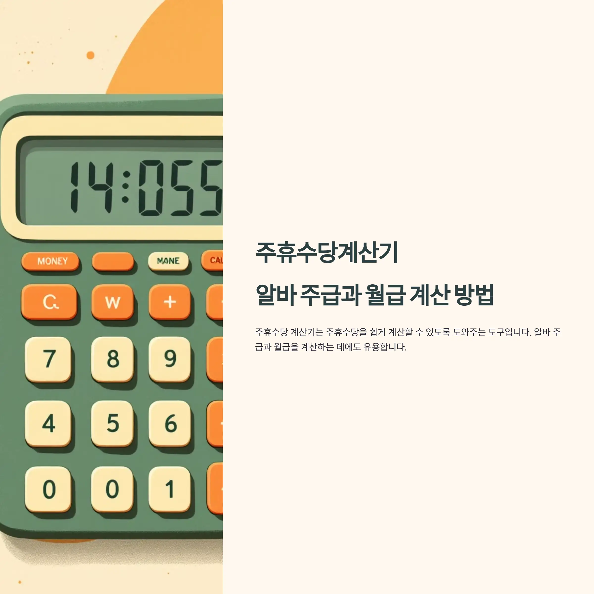 주휴수당계산기, 알바 주급과 월급 계산 방법