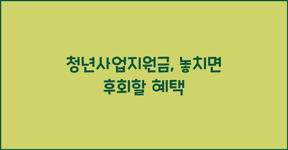 청년사업지원금