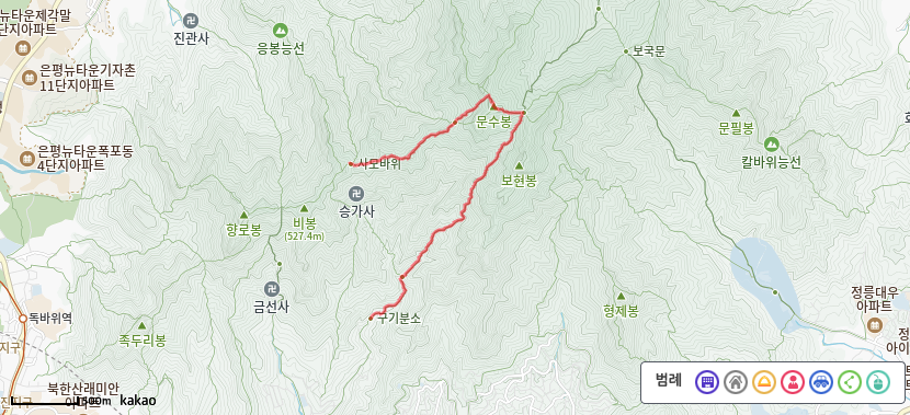 북한산 사모바위 등산코스