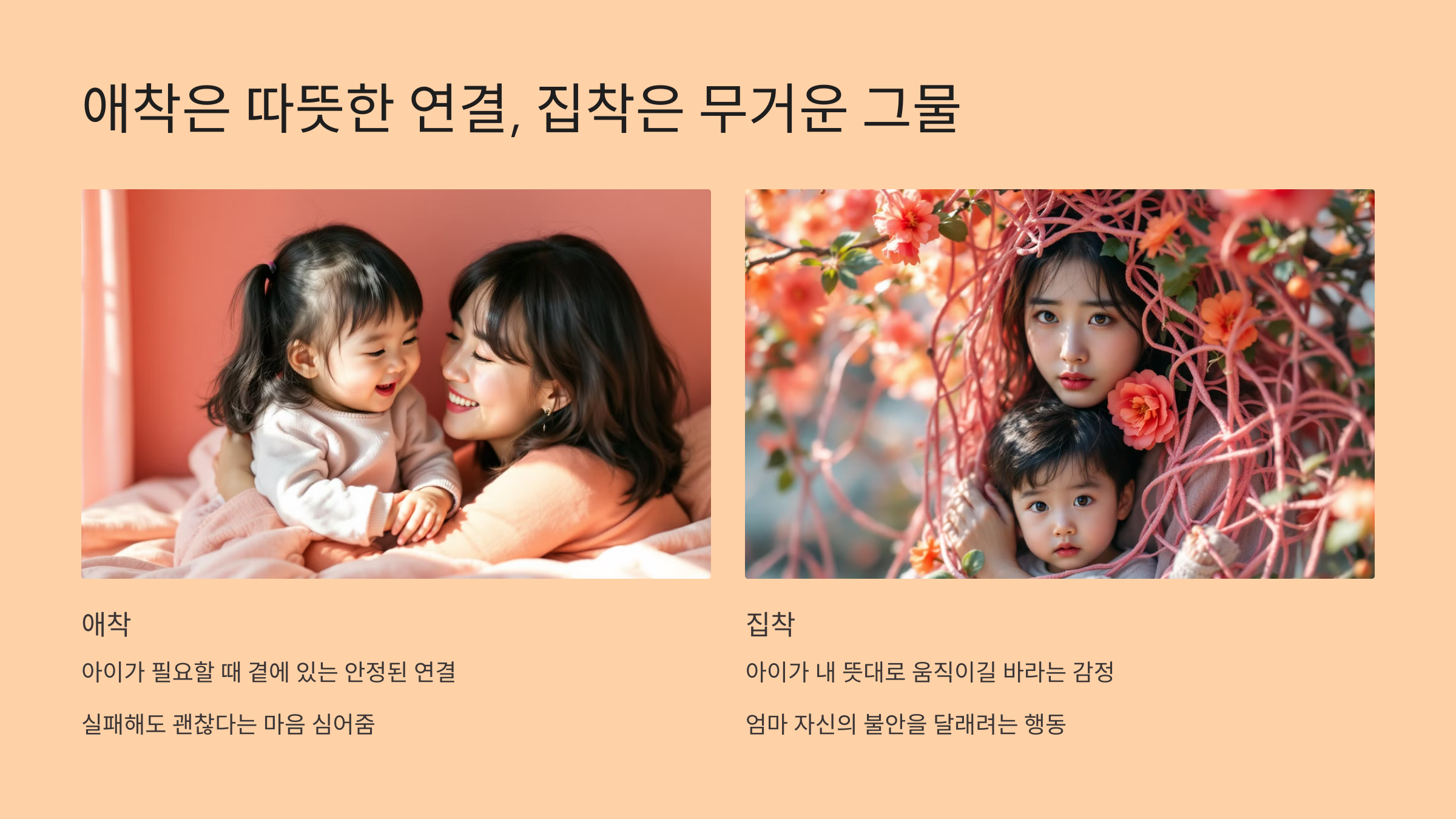 애착은 따뜻한 연결, 집착은 무거운 그물