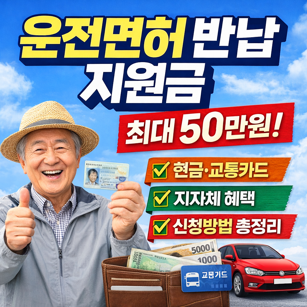 운전면허 반납 지원금, 조건만 맞으면 바로 받는다