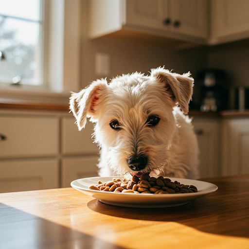 식사하는 강아지