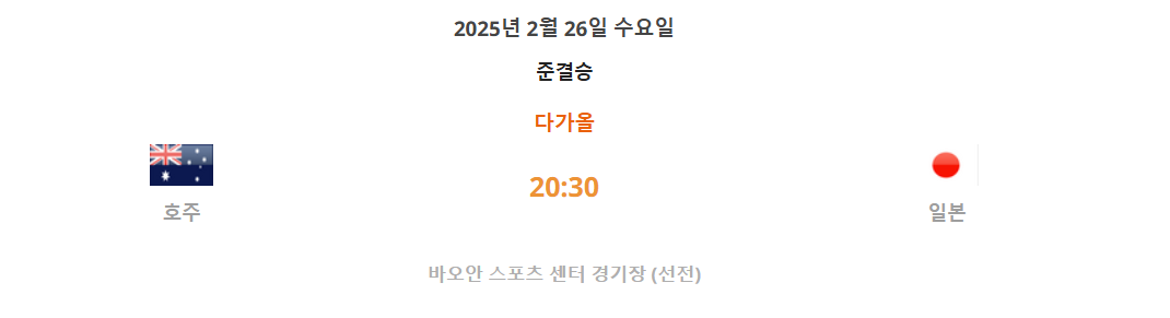 4강 호주 : 일본