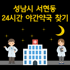 성남시 서현동 24시간 야간 심야 당번약국 찾기