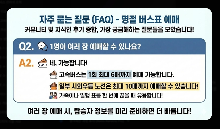 설날 버스표 예매(연휴 일정, 방법)(2026년 + 꿀팁)