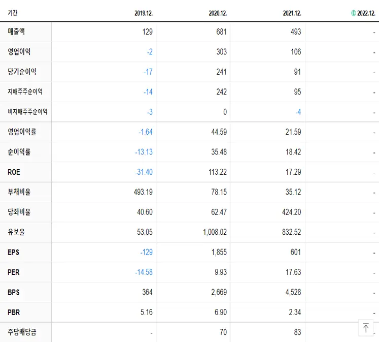 멕아이씨에스 재무제표