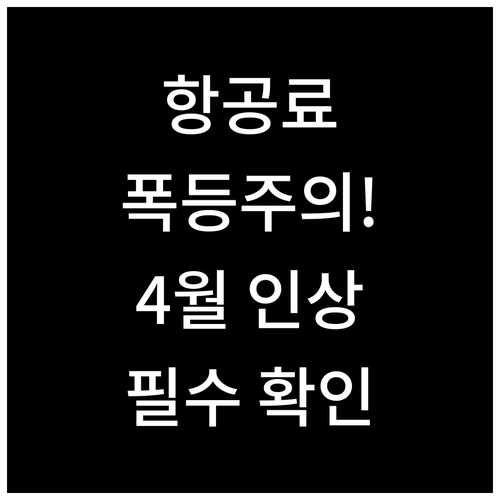 대한항공 아시아나 LCC 4월 유류할..