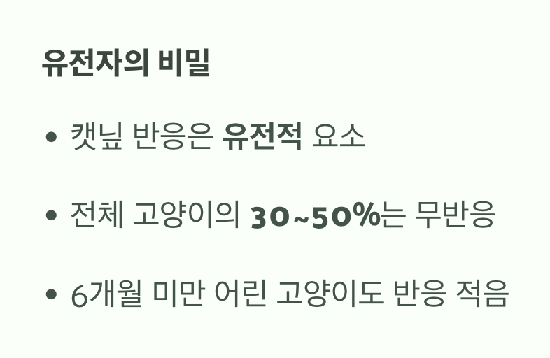 모든 고양이가 좋아할까? &amp;#39;유전자의 비밀&amp;#39;