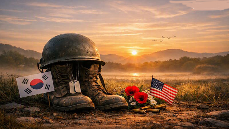 <img src="Military-helmet-and-boots-symbolizing-the-final-voice-of-a-fallen-Korean-soldier.jpg" alt="군인의 군화, 철모 또는 추모 공간을 상징하는 이미지">