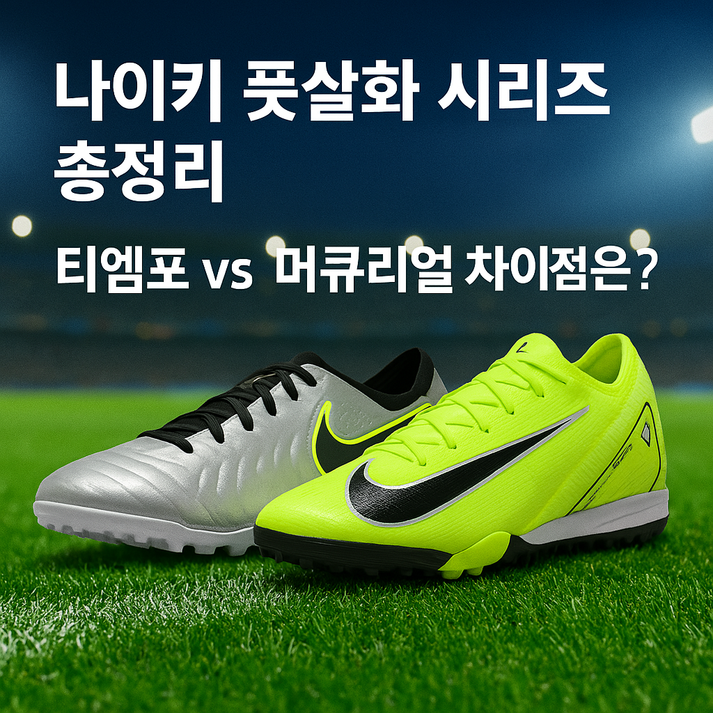 나이키 풋살화 시리즈 총정리 – 티엠포 vs 머큐리얼 차이점