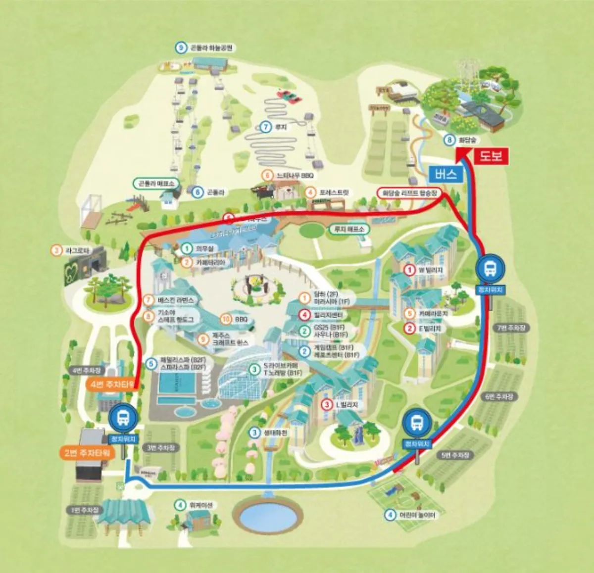 화담숲 주차장 위치
곤지암리조트 셔틀버스 운행도