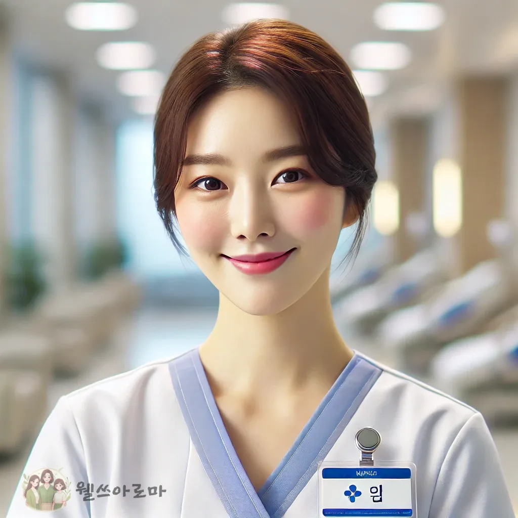 부드러운 미소를 가진 간호사 이미지