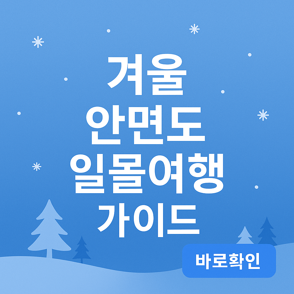 겨울 안면도 꽃지해변 일몰부터 빛축제 2박 3일 코스 가이드