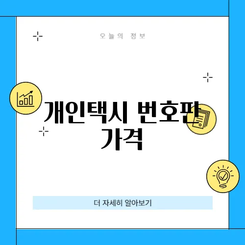 개인택시 번호판 가격