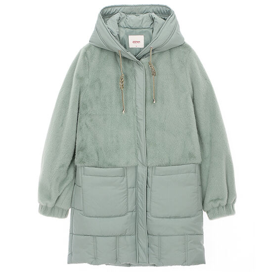 지센 여성 솔리드 패딩 후드 집업 점퍼 MT LCSFKA77