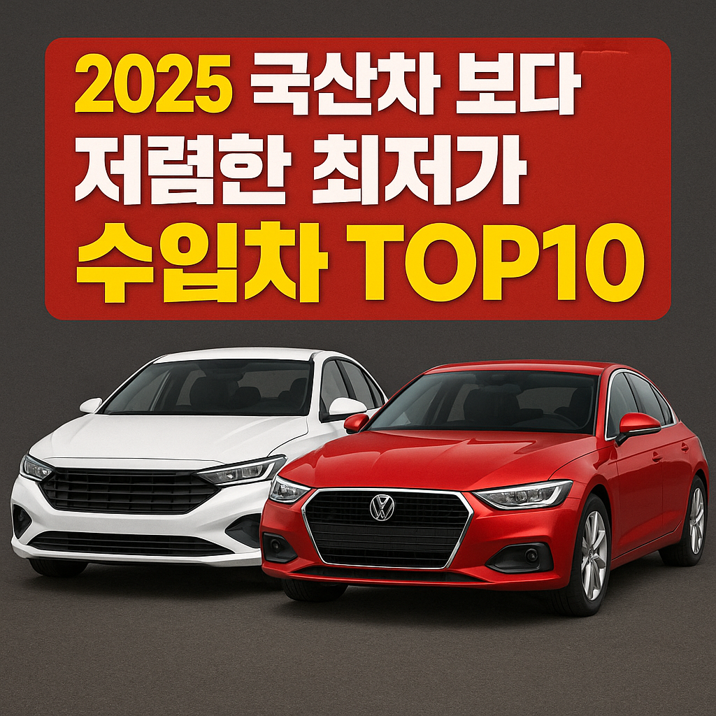 2025 국산차 보다 저렴한 최저가 수입차 TOP10 블로그 썸네일 사진