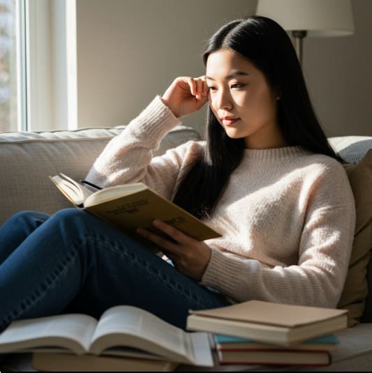 노르에피네프린 효능 집중력 향상, 공부하는 여성 사진