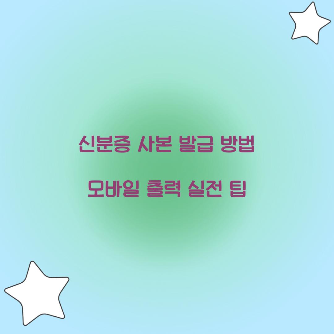 신분증 사본 발급