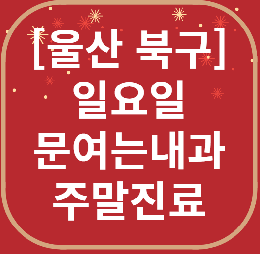 울산 북구 일요일 문 여는 내과 목록 ❘ 토요일 주말 공휴일 병원 바로 찾기