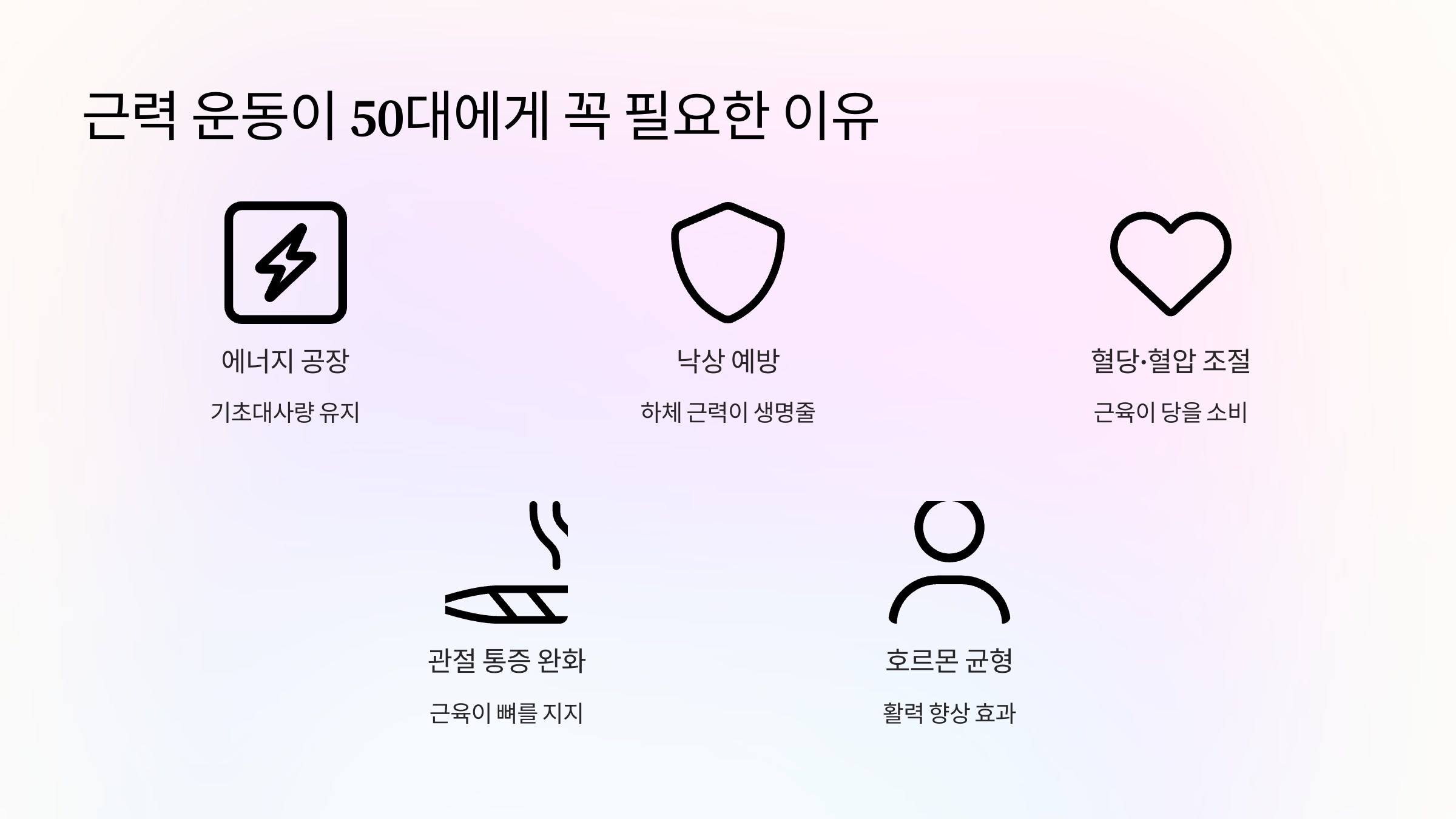 근력 운동의 필요성 설명