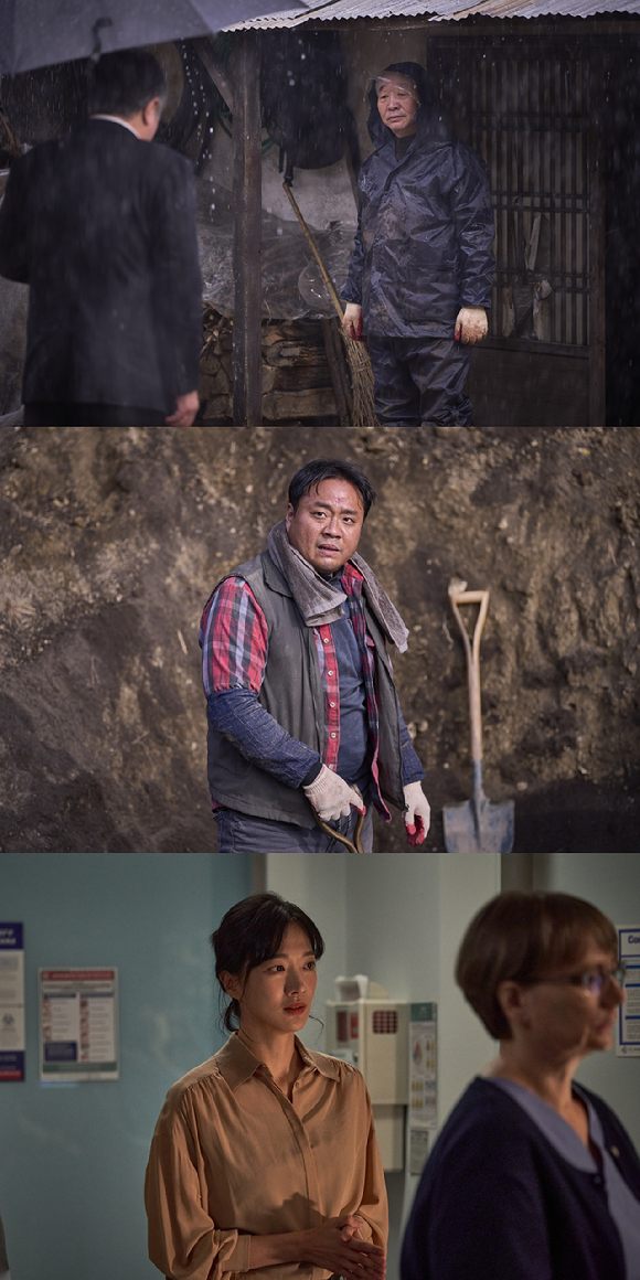 이종구&#44; 김태준&#44; 정윤하가 &#39;파묘&#39;에서 열연하고 있다. [사진=(주)쇼박스]