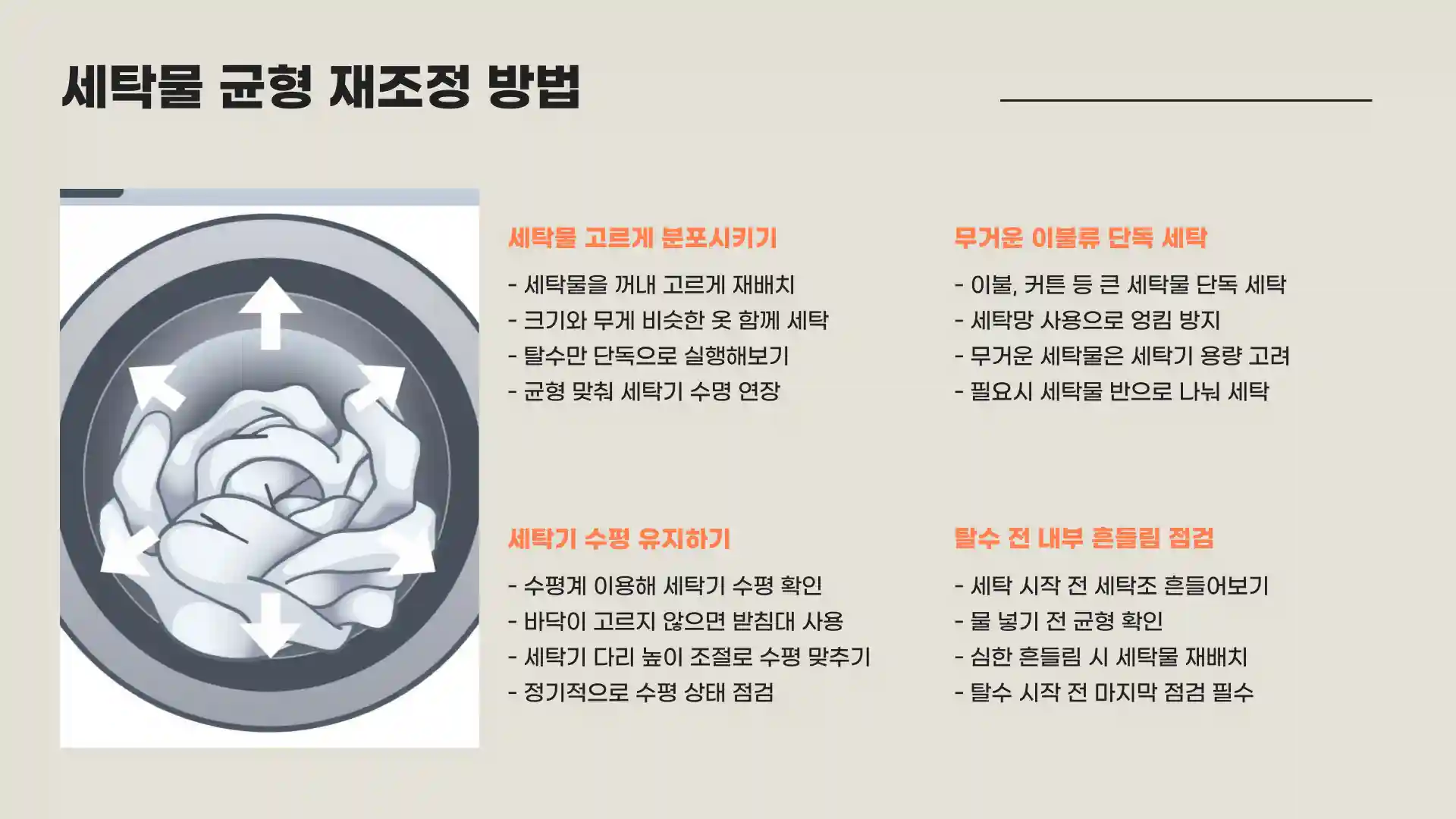 세탁기 탈수가 안되는 이유