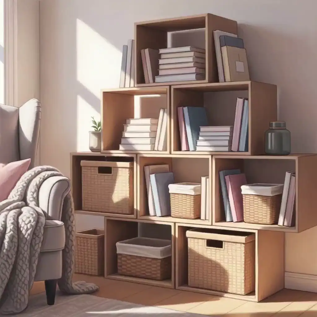 박스 책장 수납