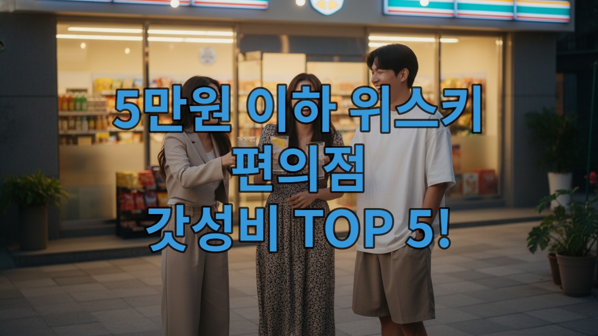 2026년 한국의 편의점에서 구매한 가성비 위스키로 만든 하이볼을 즐기는 젊은 한국인 친구들의 모습