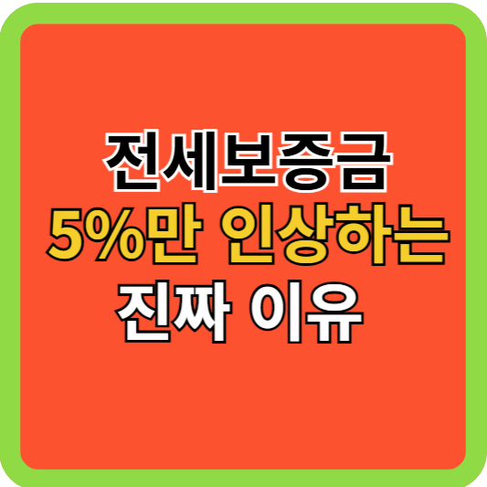 전세보증금 5%만 인상하는 진짜 이유는?