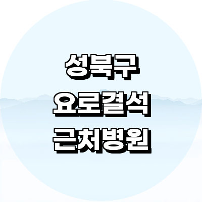 서울 성북구 요로결석 병원