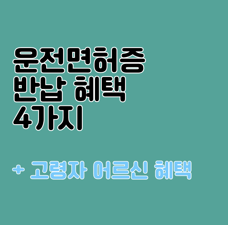 운전면허증 반납 혜택