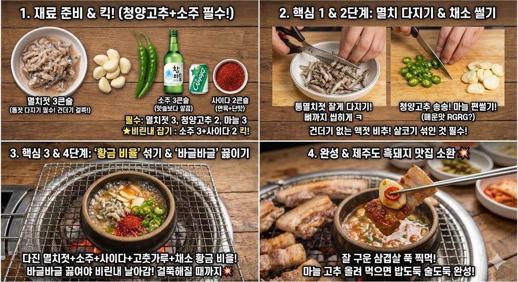 멸치젓 고기소스 황금레시피