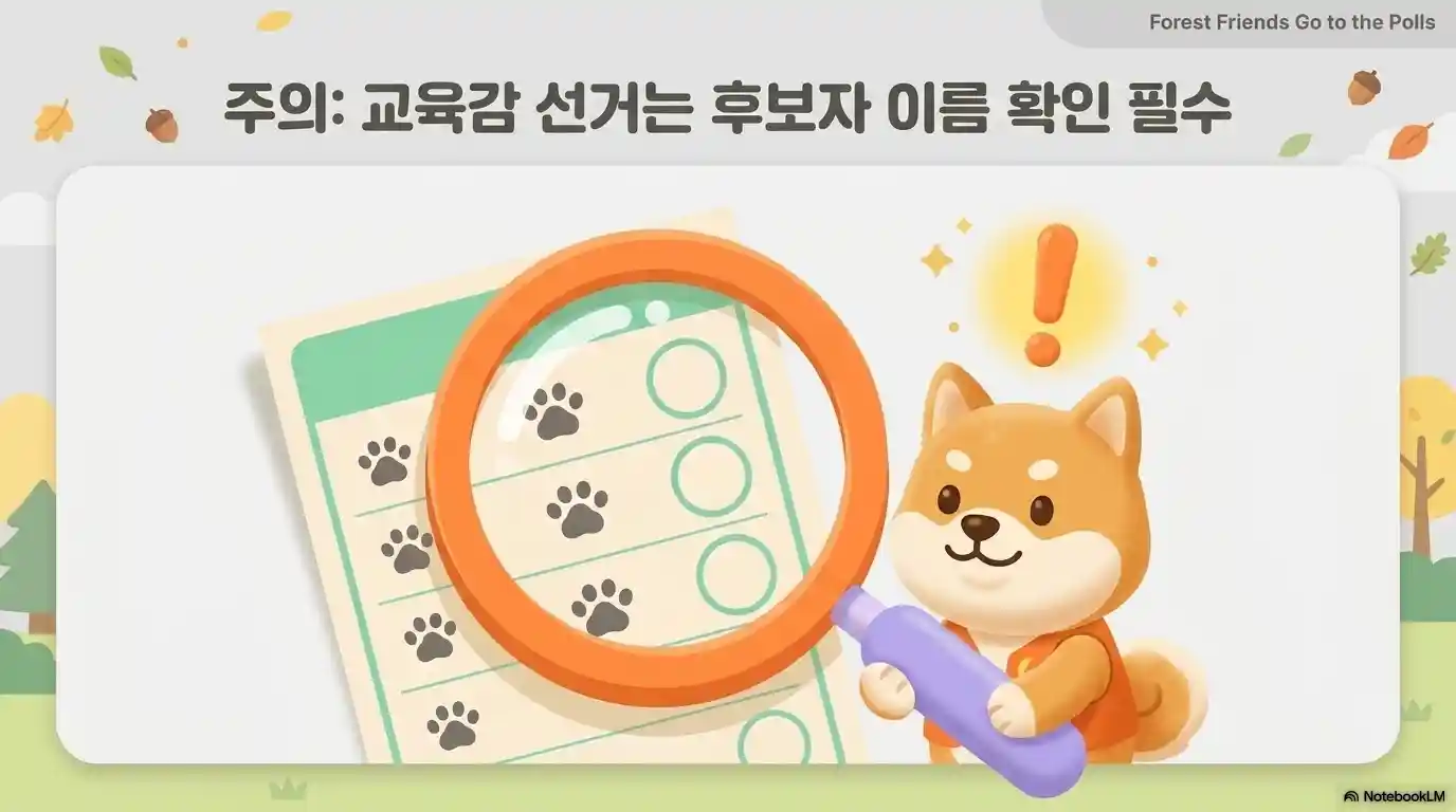 6.3 지방선거 교육감 선거 주의사항 - 기호 없이 후보자 이름 직접 확인 필수