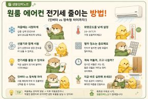 원룸 에어컨 전기세 줄이는 방법 인포그래픽
