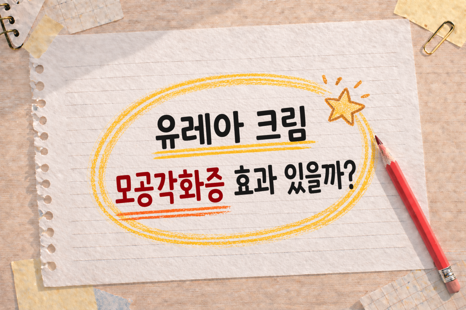 유레아 크림 효과와 모공각화증 관리 방법을 다룬 썸네일 이미지