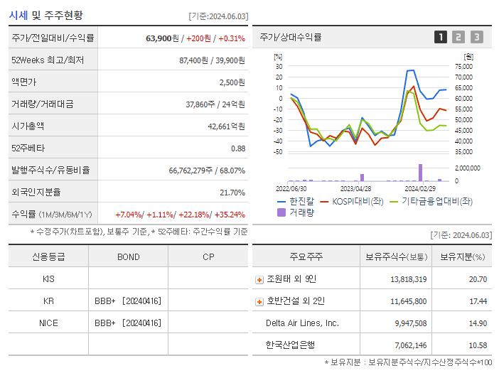 한진칼_기업개요