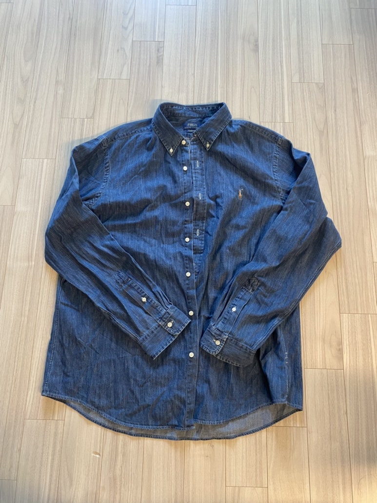 폴로 랄프로렌 코튼 샴브레이 청셔츠 청자켓 다크 블루