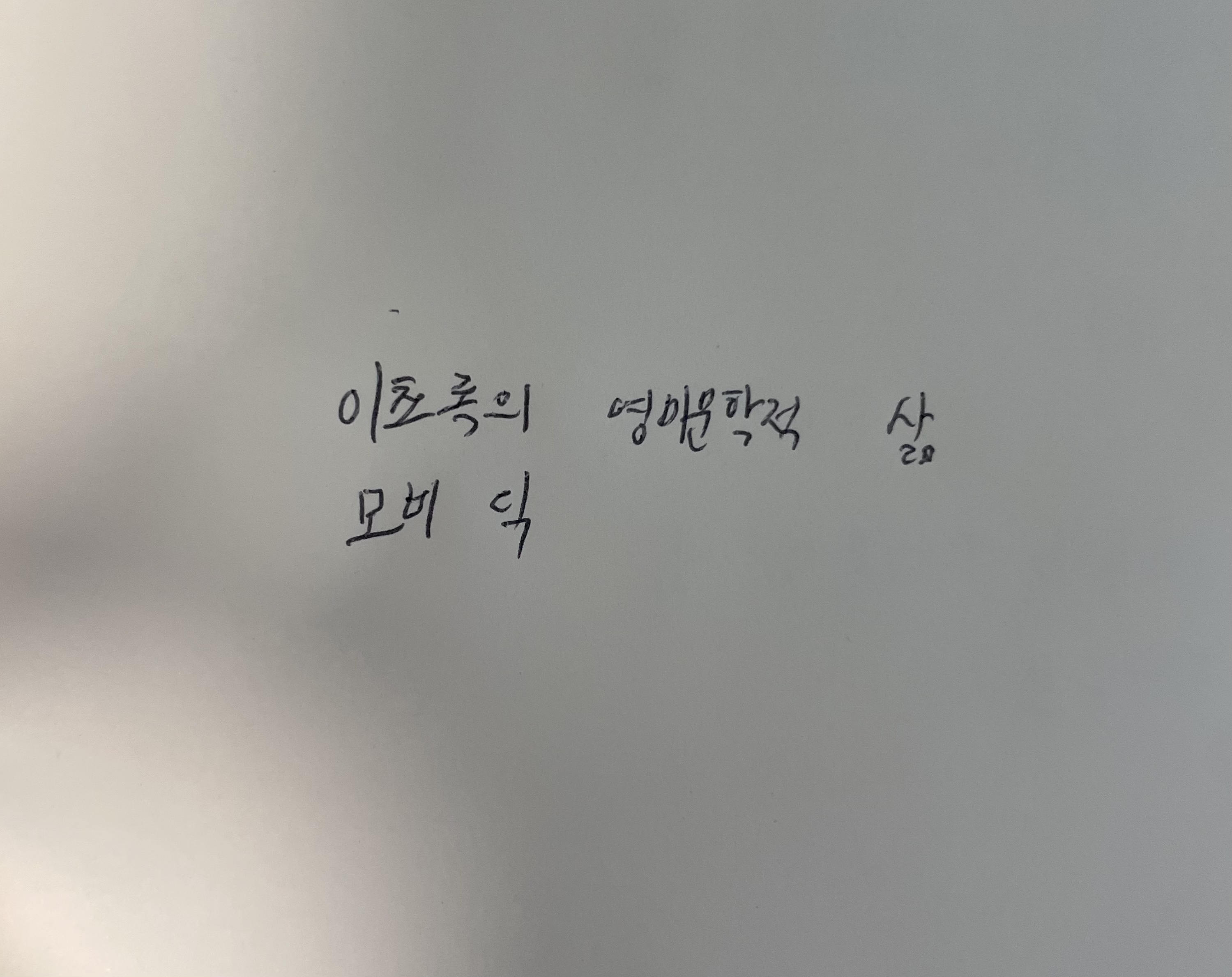 이초록의 영미문학적 삶-모비 딕 허먼 멜빌 손글씨