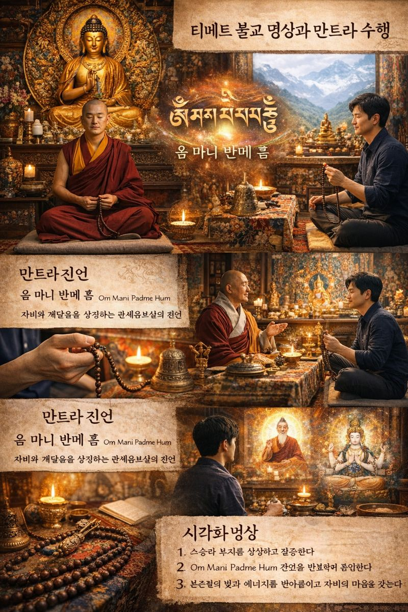 티베트 명상 전통 (만트라, 수행, 의식) 관련 이미지