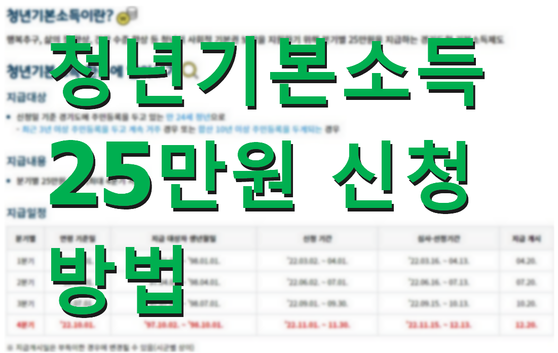 청년기본소득 25만원 신청 사진 1