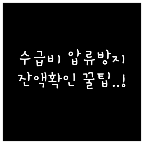 수급비 압류 방지 전용 계좌 장점과 ..