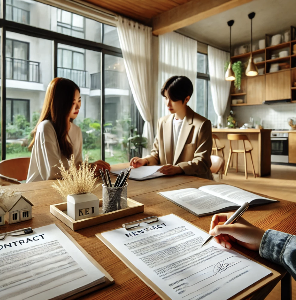 전세자금대출을 위해 임대차 계약서를 검토 중