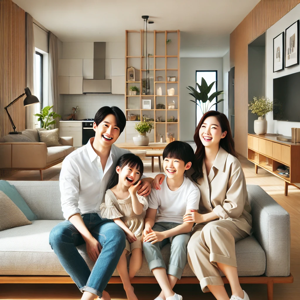 화목한 가정 모습 이미지