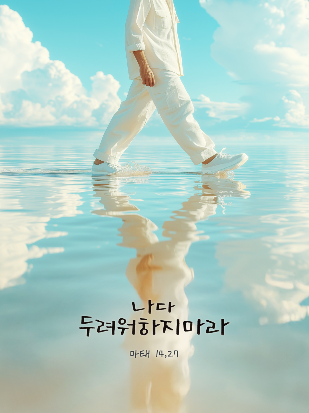 용기를 내어라. 나다. 두려워하지 마라. (마태 14,27) by 피어나네 말씀카드 말씀이미지