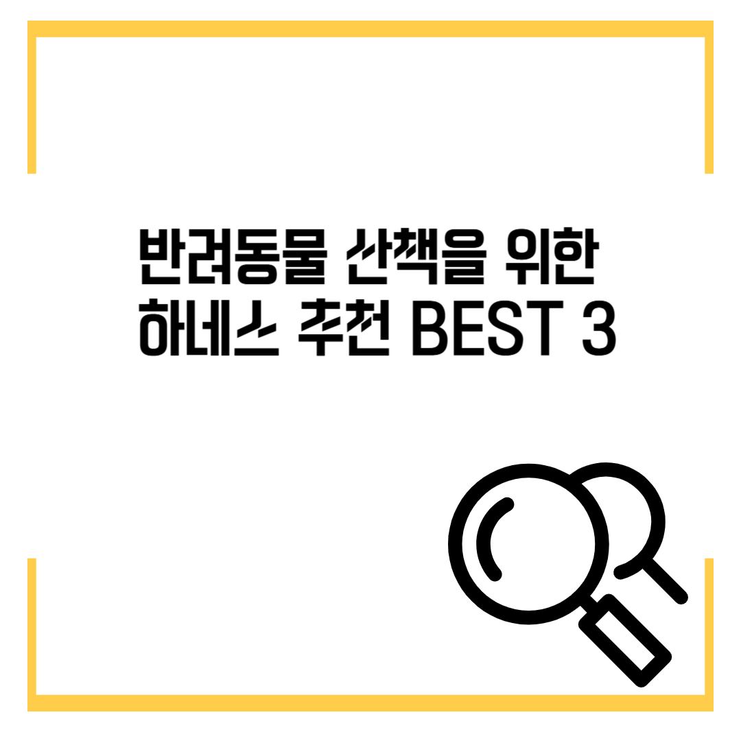 반려동물 산책을 위한 하네스 추천 BEST 3