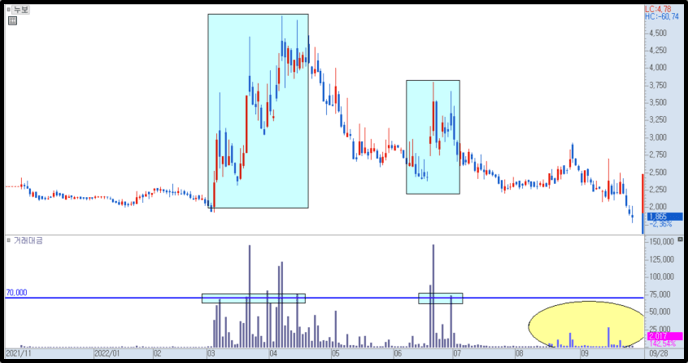 누보 일봉 차트