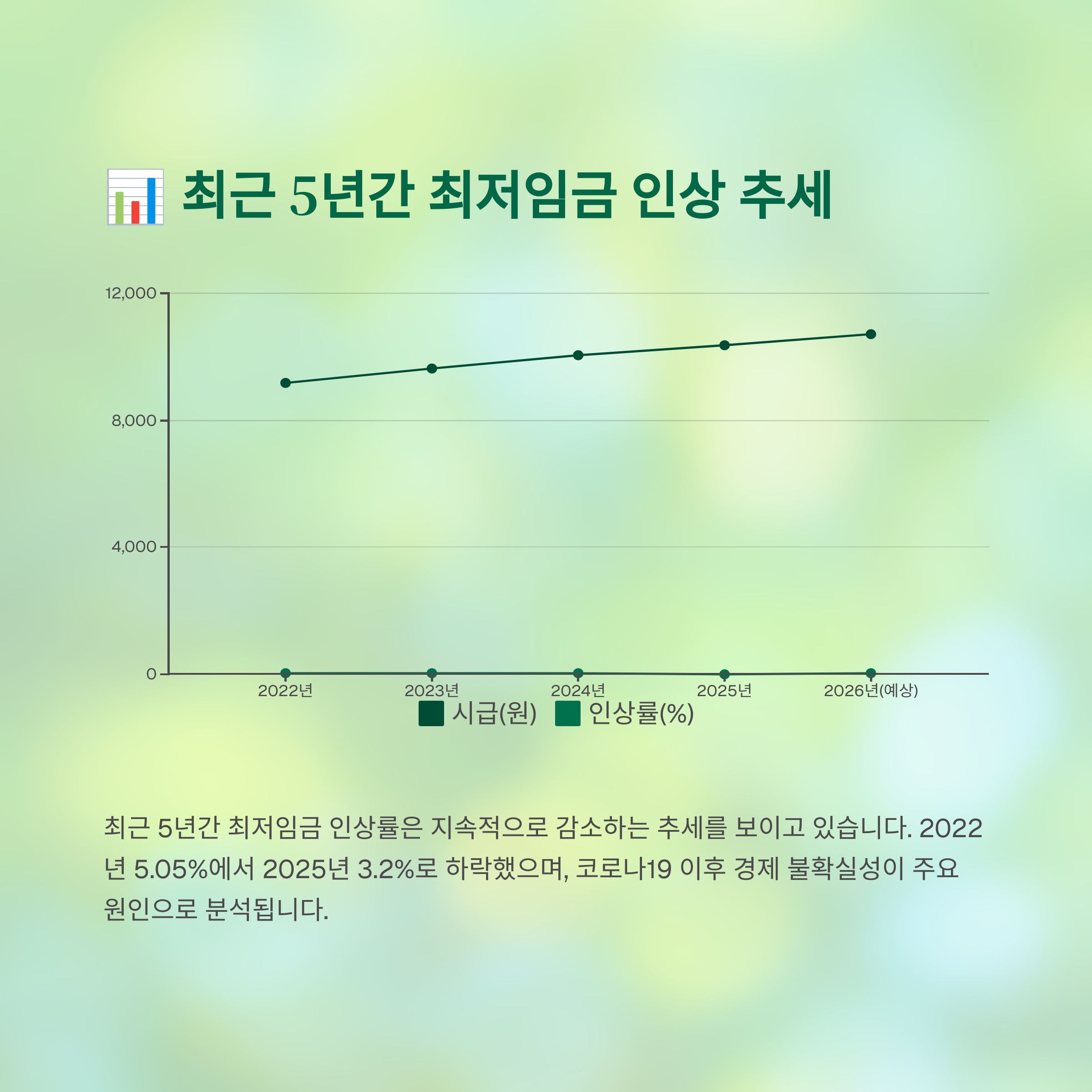 📊 최근 5년간 최저임금 인상 추세