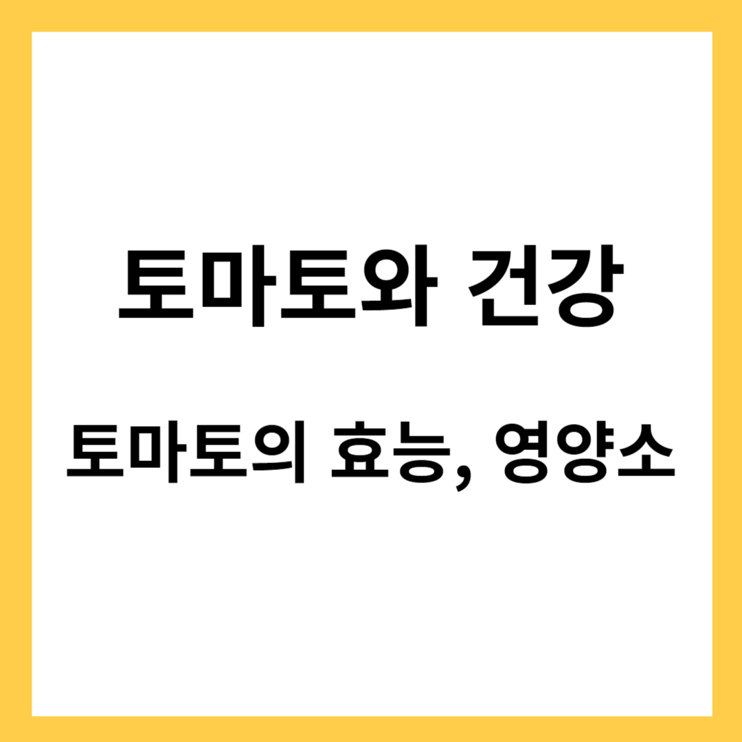 토마토와 건강- 토마토 효능, 영양소